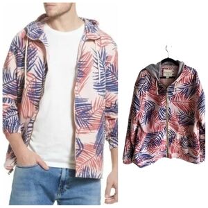 Weatherproof Vintage men's Pink and Blue Leaf Print Jacket men's size XXL